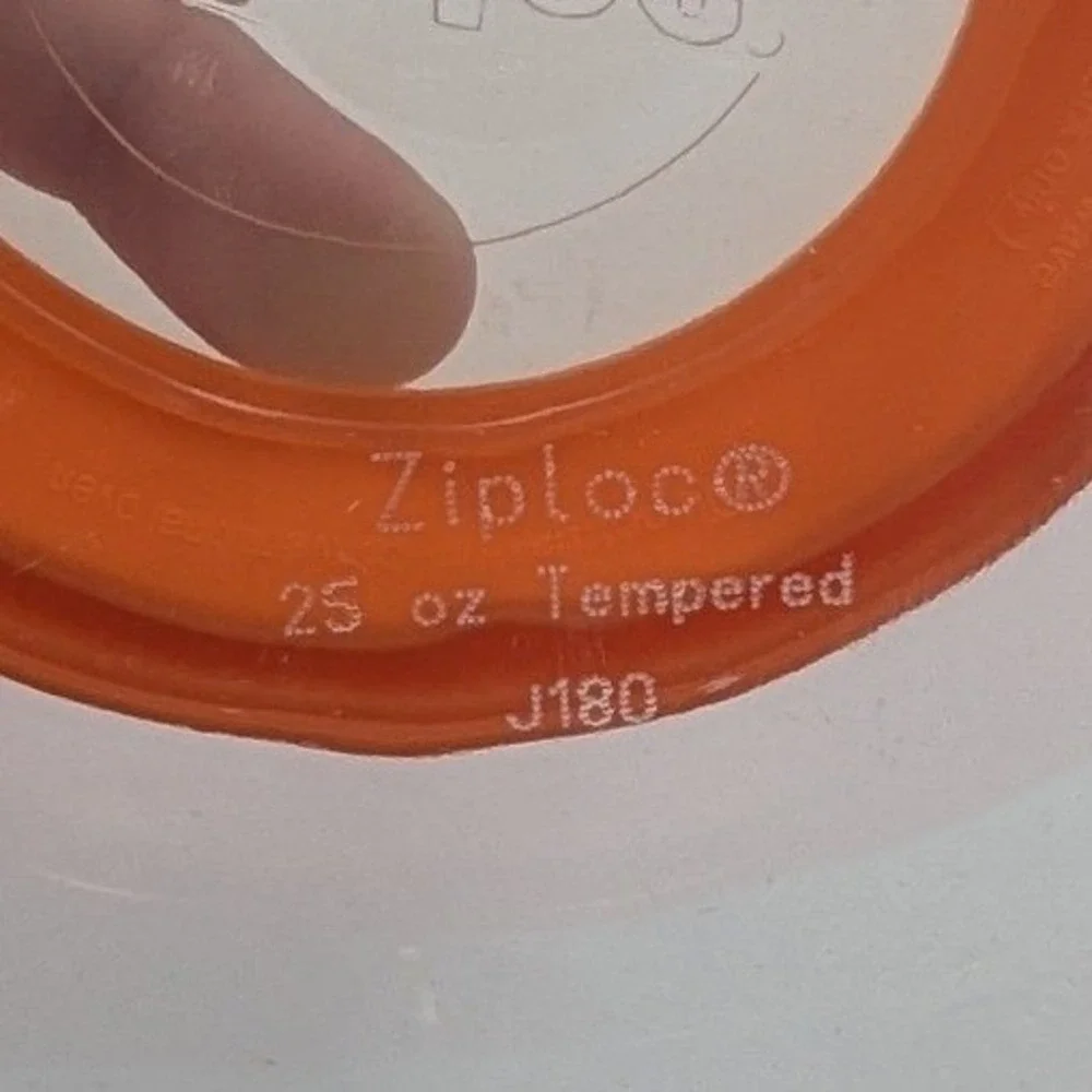 (2) Ziploc Versa Glass Food Storage Container 25 oz Orange Lid Tempered J180